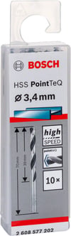 Bosch - HSS-PointeQ Metal Matkap Ucu 3,4 mm 10'lu