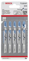 Bosch - Kırılmaya Karşı Dayanıklı Seri Metal İçin T 118 AF Dekupaj Testeresi Bıçağı - 5'Li Paket