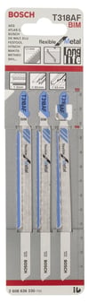 Bosch - Kırılmaya Karşı Dayanıklı Seri Metal İçin T 318 AF Dekupaj Testeresi Bıçağı - 3'Lü Paket