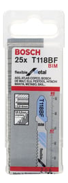 Bosch - Kırılmaya Karşı Dayanıklı Seri Metal İçin T 118 BF Dekupaj Testeresi Bıçağı - 25'Li Paket