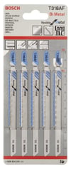 Bosch - Kırılmaya Karşı Dayanıklı Seri Metal İçin T 318 AF Dekupaj Testeresi Bıçağı - 5'Li Paket