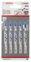 Bosch - Kırılmaya Karşı Dayanıklı Seri Metal İçin T 118 BF Dekupaj Testeresi Bıçağı - 5'Li Paket