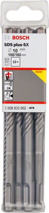 Bosch - SDS-Plus-5X Serisi Kırıcı Delici Matkap Ucu 10*160 mm 10'lu
