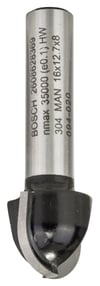 Bosch - Standard Seri Ahşap İçin Çift Oluklu, Sert Metal Dalma Yarımay Freze 8*16*45*8 mm