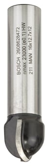 Bosch - Standard Seri Ahşap İçin Çift Oluklu, Sert Metal Dalma Yarımay Freze 12*16*54*8 mm