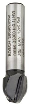 Bosch - Standard Seri Ahşap İçin Çift Oluklu, Sert Metal Dalma Yarımay Freze 8*12*40*6 mm