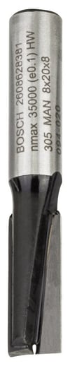 Bosch - Standard Seri Ahşap İçin Çift Oluklu, Sert Metal Düz Freze Ucu 8*8*51 mm