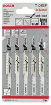 Bosch - Temiz Kesim Serisi Sert Ahşap İçin T 101 BF Dekupaj Testeresi Bıçağı - 5'Li Paket