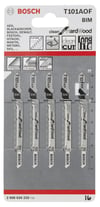 Bosch - Temiz Kesim Serisi Sert Ahşap İçin T 101 AOF Dekupaj Testeresi Bıçağı - 5'Li Paket