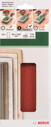 treşimli Zımpara Kağıdı 10'lu, 93 x 230 mm 120 Kum 8 Delik