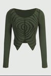 Asymmetrical Cut Green Blouse