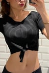 Asymmetrical Short Sleeve Blouse