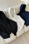White 3 Yarn Crop Cardigan