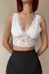 Beyaz Dantelli Bralet Büstiyer