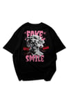 Black Fake Smile Oversize T-shirt