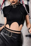 Black Patchwork Desing Blouse