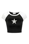 Black White Tiny Star Crop