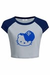 Blue Cap Cat Crop