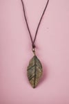 Bronze Big Leaf Pendant Necklace