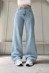 Buz Mavi Bol Paça Jeans