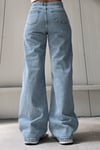 Buz Mavi Bol Paça Jeans