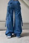 Cep Detaylı Mavi Baggy Jean