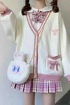 Line And Ribbon Detailed Oversize Cardigan