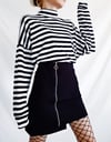 Çizgili Boğazlı Oversize Sweatshirt