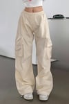 Cream Shallow Cargo Pantolon