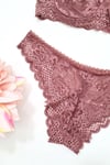 Dantelli Bralet Takım Pembe