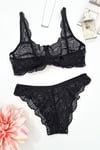 Dantelli Bralet Takım Siyah