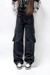 Smoked Birds Eye Rope Detail Cargo Pocket Pants