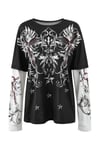 Graffiti Kol Eklemeli Sweatshirt