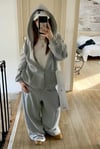 Gri 3 İplik Oversize Hırka