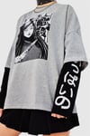 Gri Killer Girl Oversize Sweatshirt