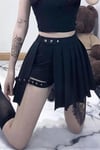 Harajuku Punk Belted Mini Shorts Skirt