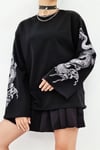 İspanyol Kol Ejderha Oversize Sweatshirt