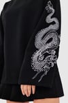 İspanyol Kol Ejderha Oversize Sweatshirt