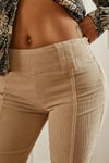 Kadife Ekru İspanyol Paça Pantolon