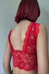 Kırmızı Dantelli Bralet Büstiyer