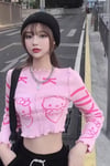 Kitty Pink Ters Dikiş Bluz