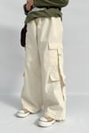 Cream Shalwar Cargo Pocket Pants