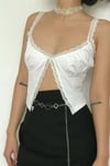 Low-Cut Lace White Bluz