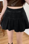 Pleated Denim Skirt