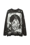 Priest Salvation Siyah Unisex Yırtıklı Kazak