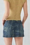 Printed Mini Denim Etek