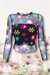 Colorful Daisy Tulle Blouse