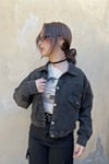 Siyah Cepli Kısa Denim Ceket