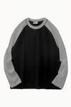Siyah-Gri  Raglan Oversize Sweatshirt