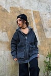 Siyah Kapşonlu Denim Ceket
